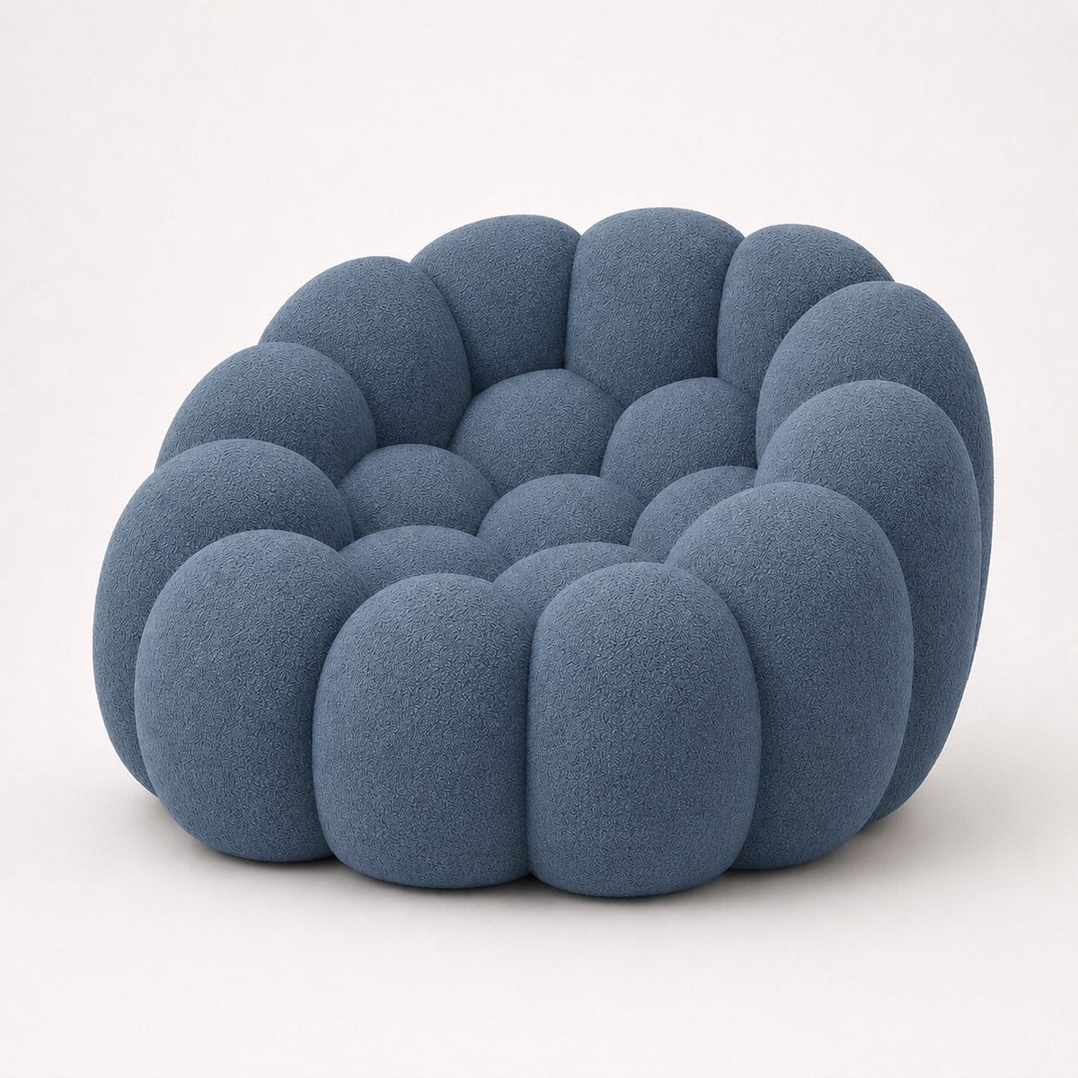 Maille bouclette / Bleu gris