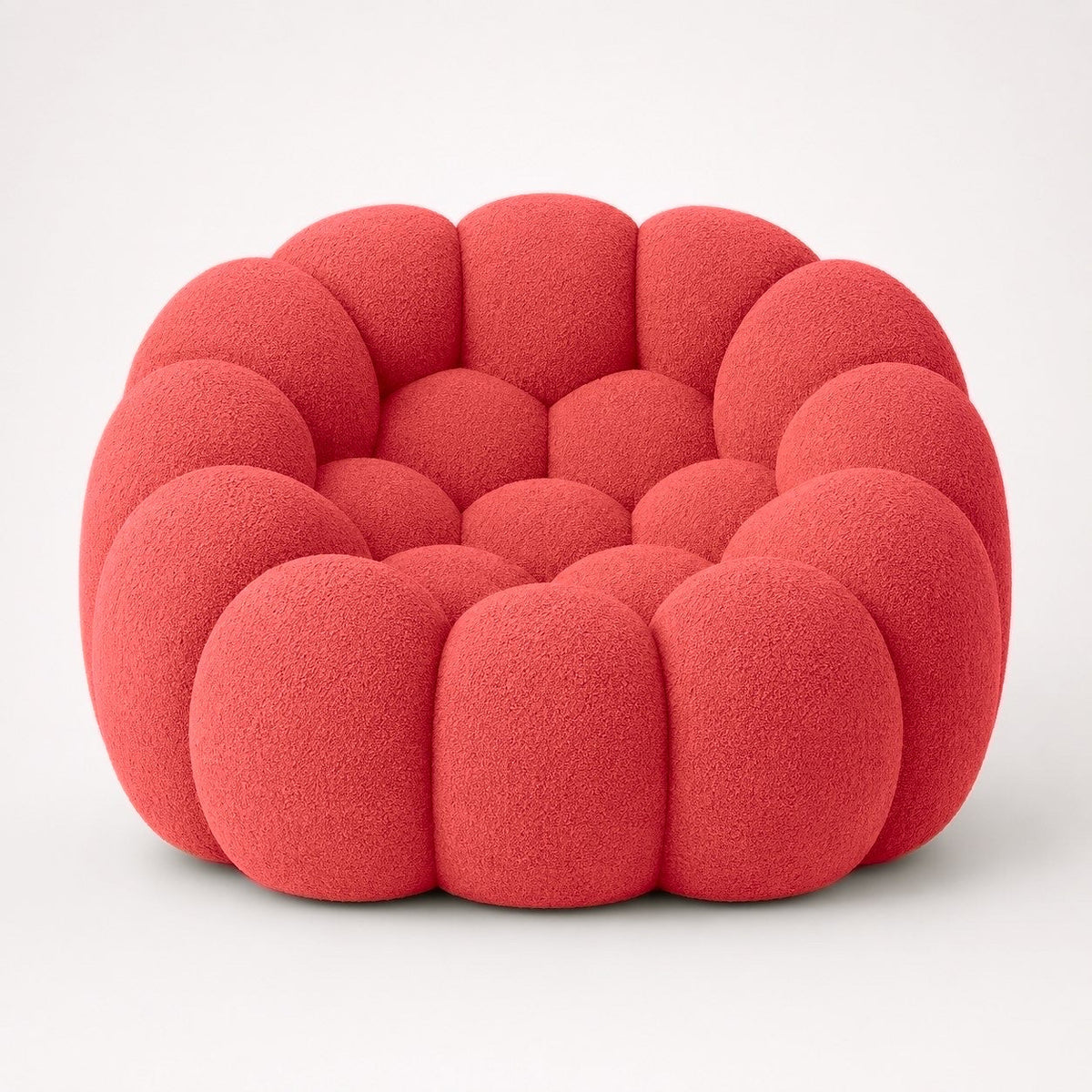 Maille bouclette / Rouge corail