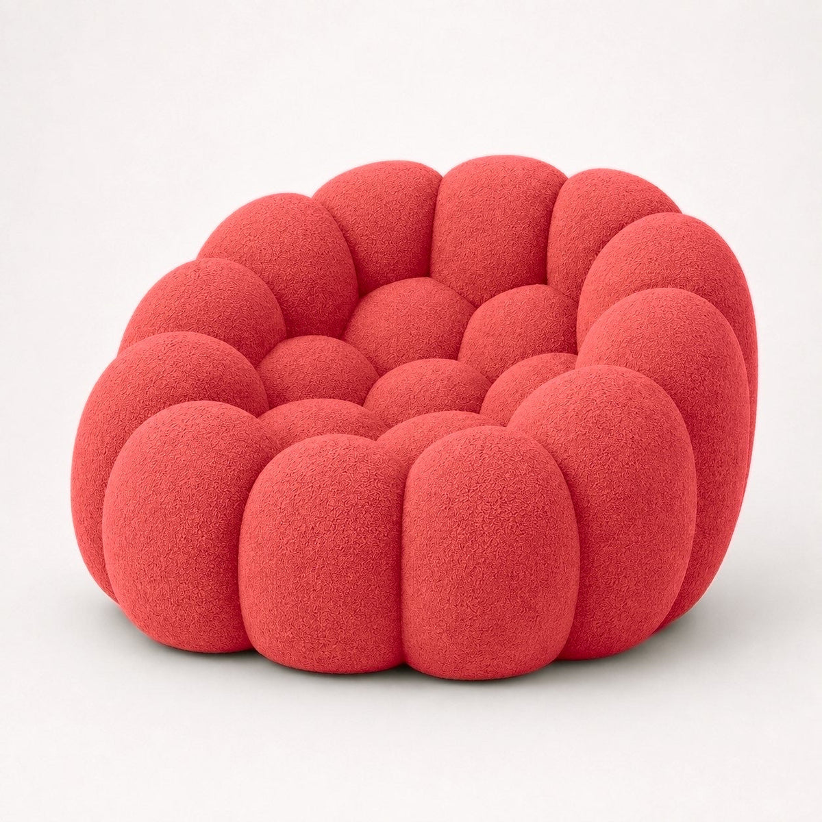 Maille bouclette / Rouge corail