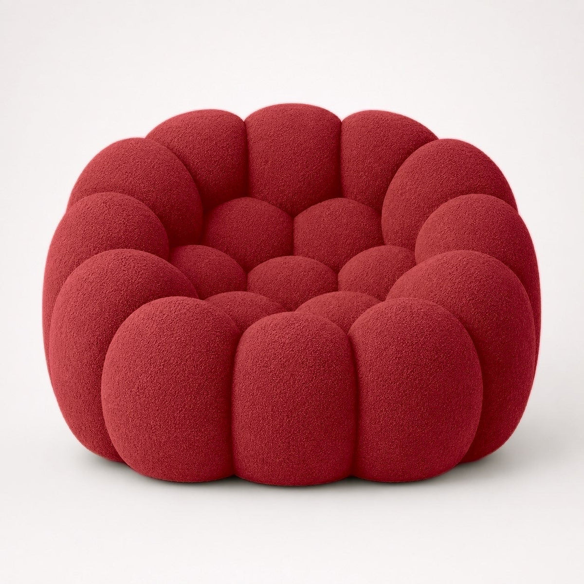 Maille bouclette / Rouge profond
