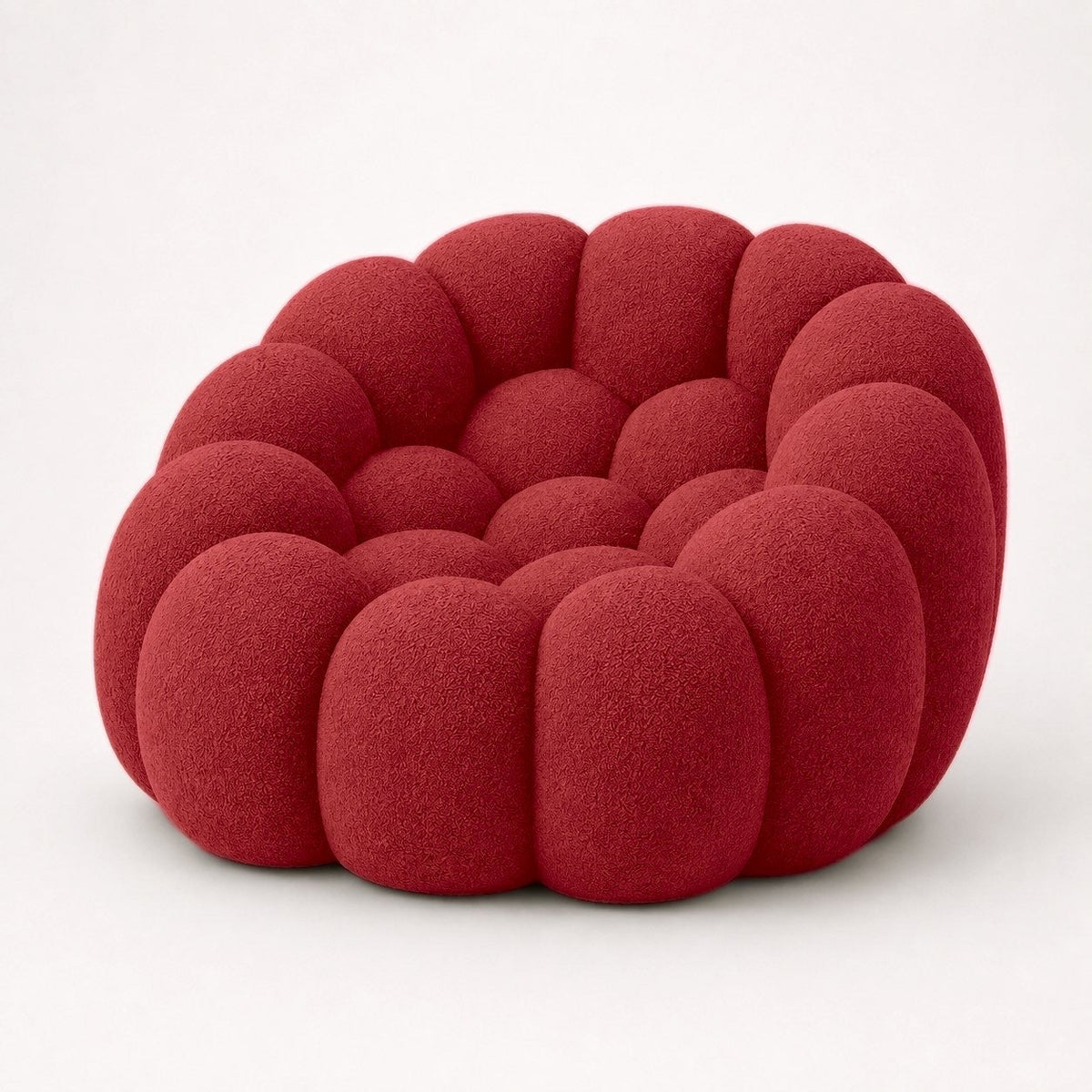 Maille bouclette / Rouge profond