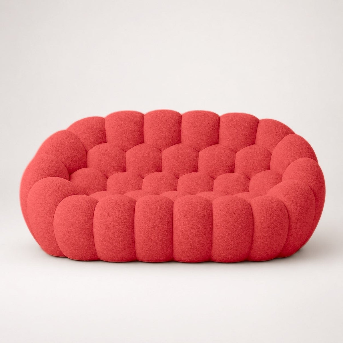 Maille bouclette / Rouge corail