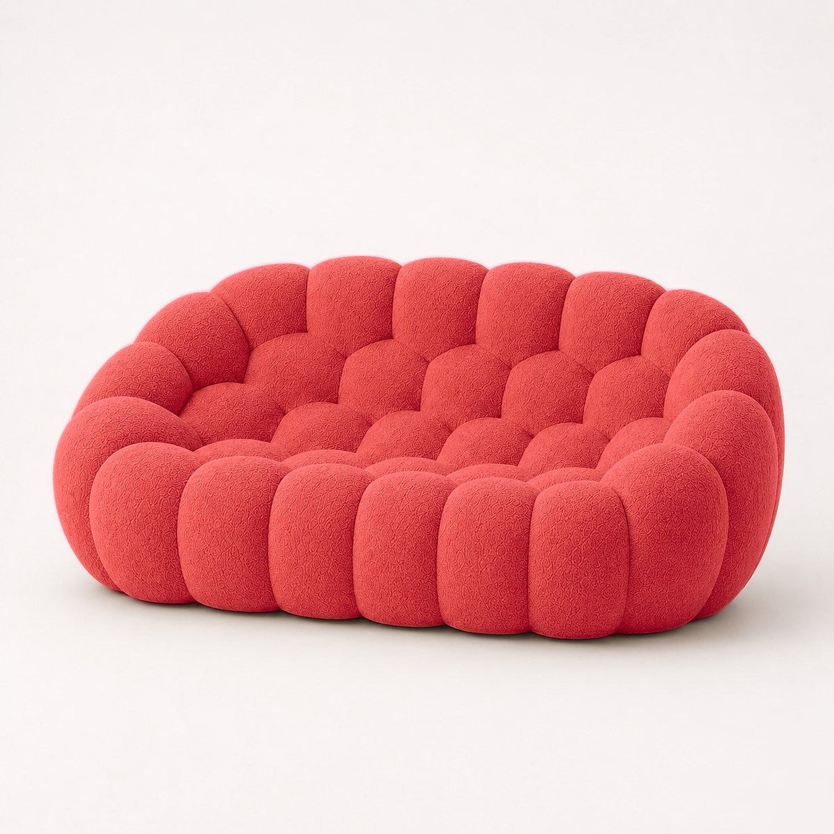 Maille bouclette / Rouge corail
