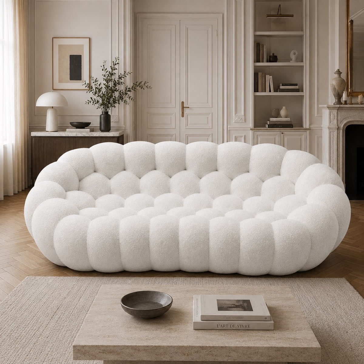 Maille bouclette / Blanc cassé