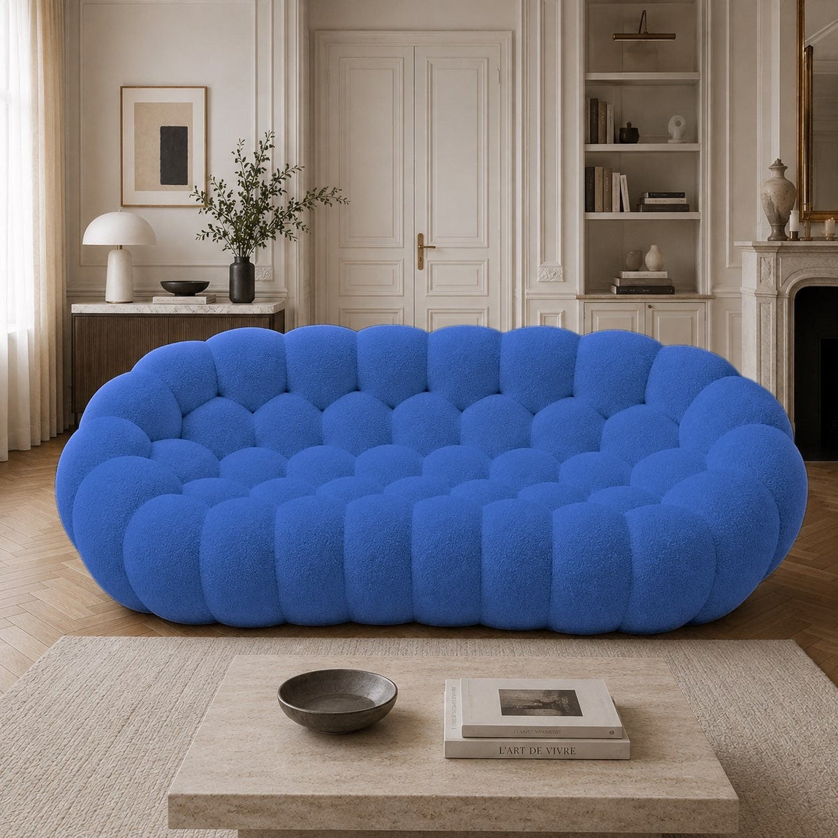 Maille bouclette / Bleu roi