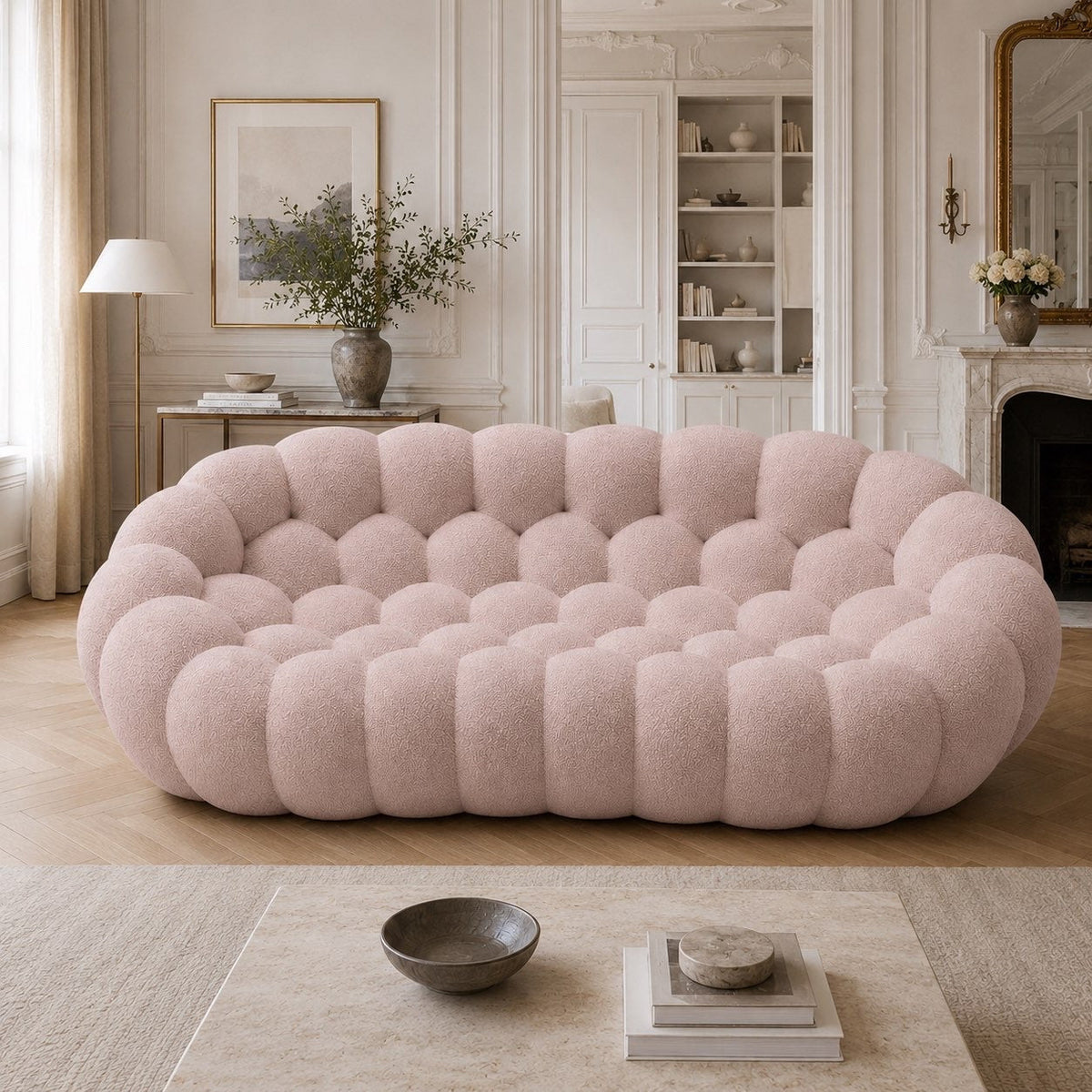 Maille bouclette / Rose poudré