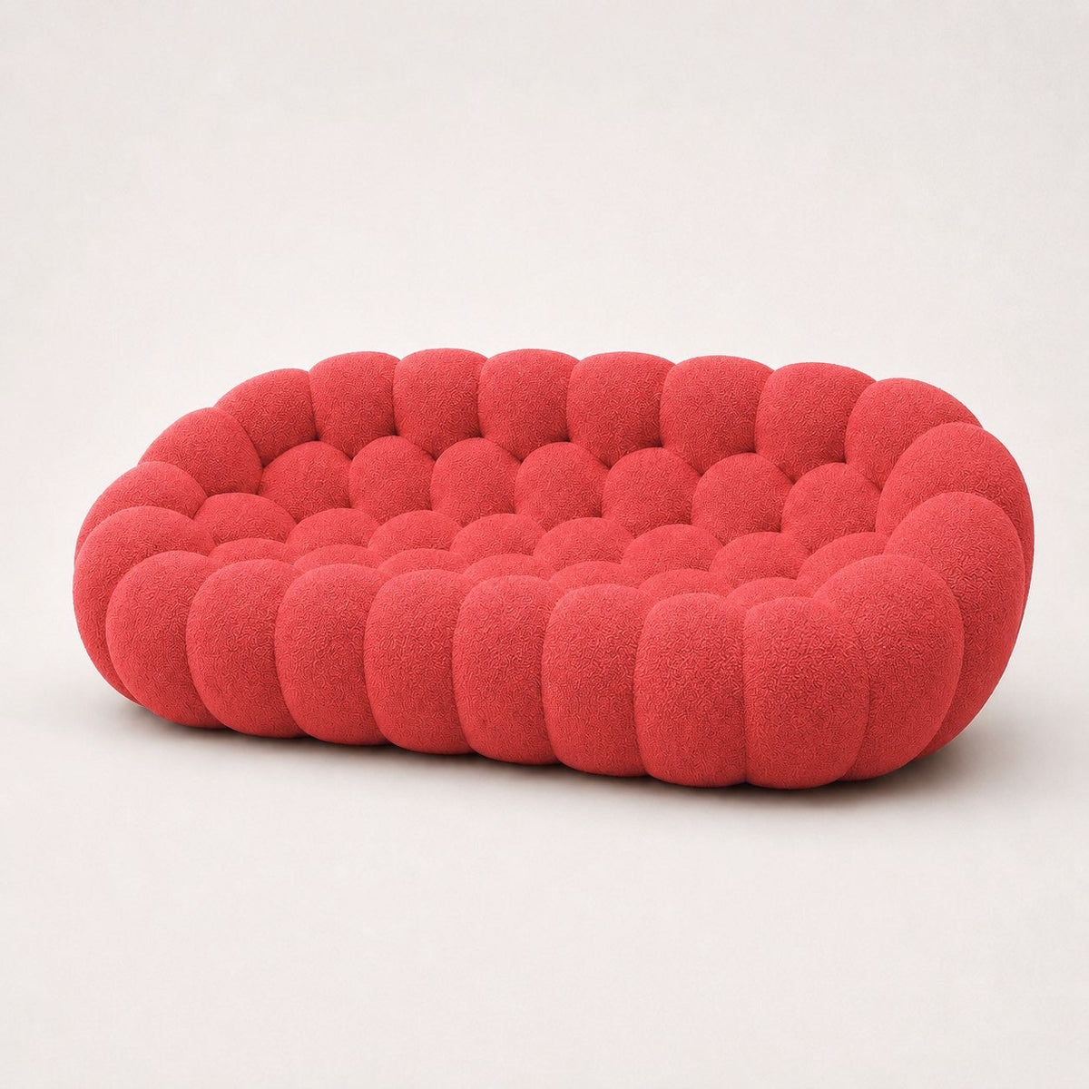 Maille bouclette / Rouge corail